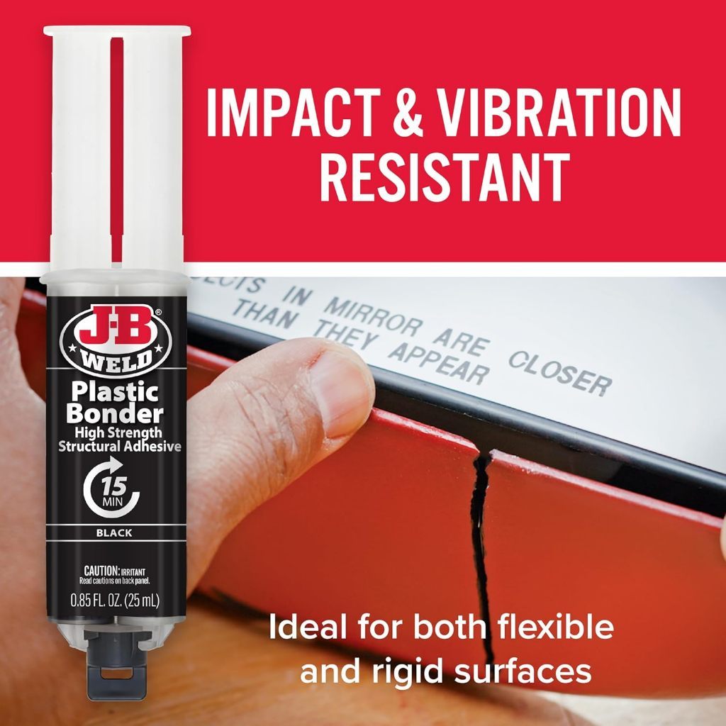 J-B Weld PlasticBonder [25ml] Black Color High Strength Plastic Epoxy Adhesive Gap Filler