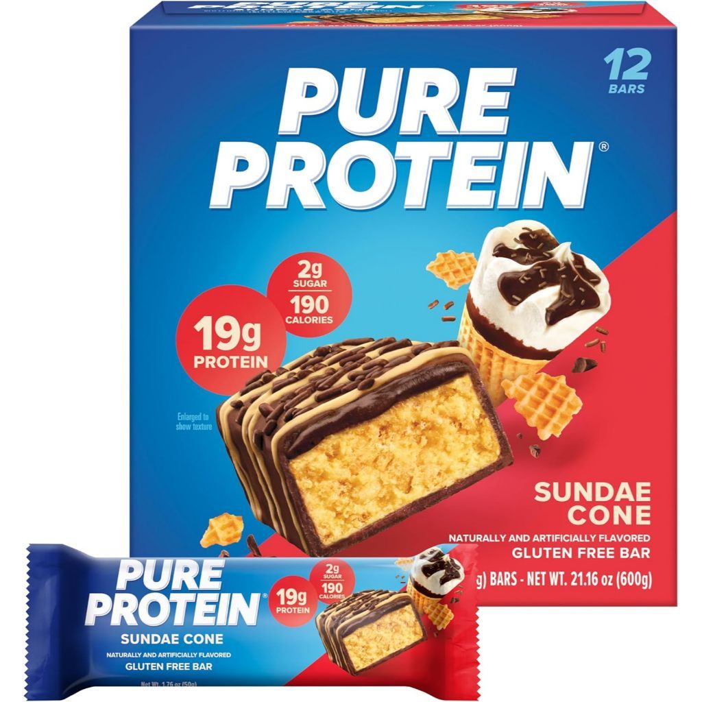Pure Protein Bar [12pcs] Variety High Protein Snack Low Sugar Energy Muscle Fuel