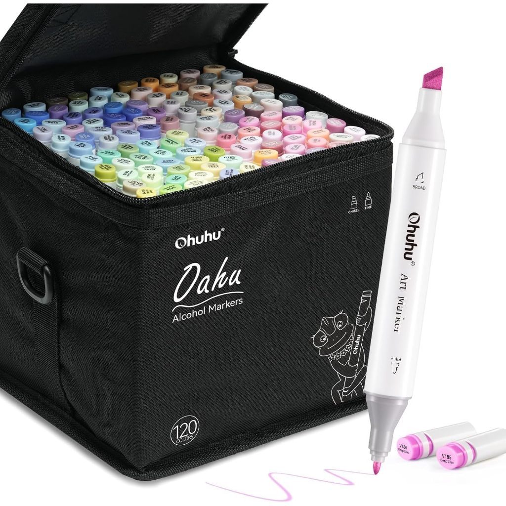 Ohuhu Oahu Series Alcohol Markers – Fine & Chisel Tip Dual-End Art Marker Set for Artists