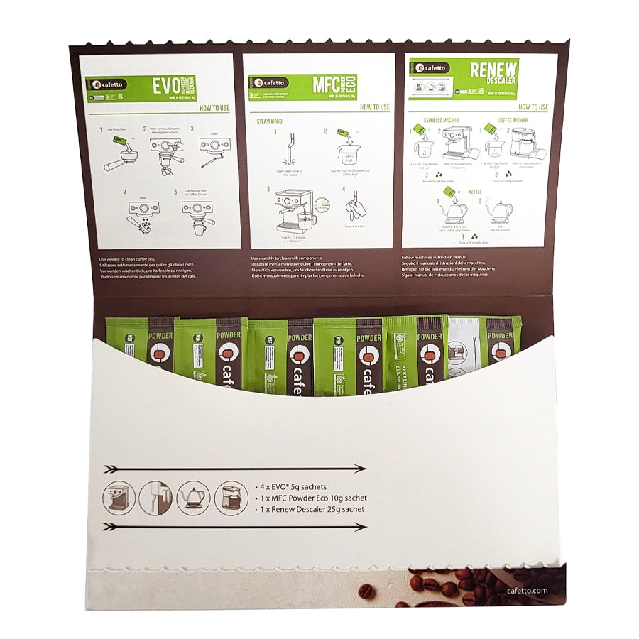 Cafetto Monthly Coffee Cleaning Collection Kit for the Home Coffee Barista