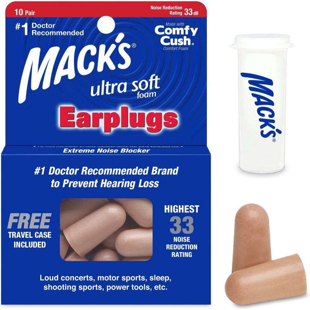 Mack’s Earplugs [10 Pairs] Soft Foam | Sleep, Snoring & High NRR Noise Protection | Various Types