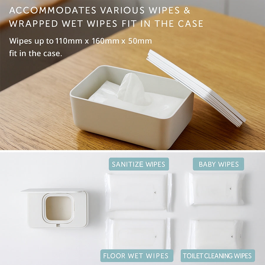 Wet Wipe Dispenser Gray by Marna | One-Touch Lid | Moisture-Lock Gasket | Japanese Design