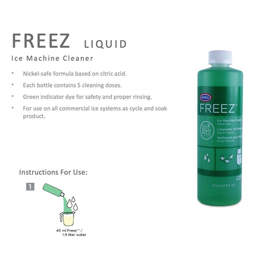 Urnex Freez Ice Machine Cleaner 414ml | Nickel-Safe Citric Acid Formula for Ice Makers