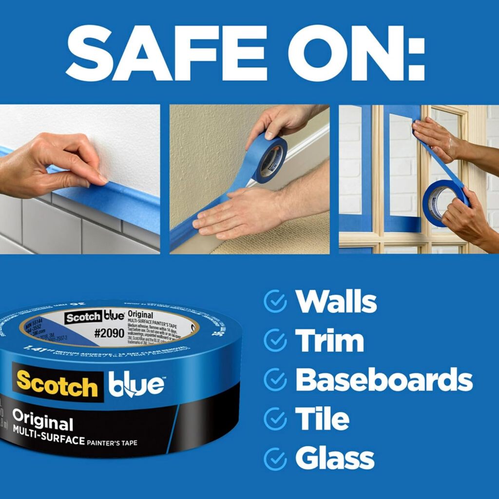 ScotchBlue Original Multi-Surface Painter’s Tape | 24mm (0.94in) x 55m | Indoor/Outdoor