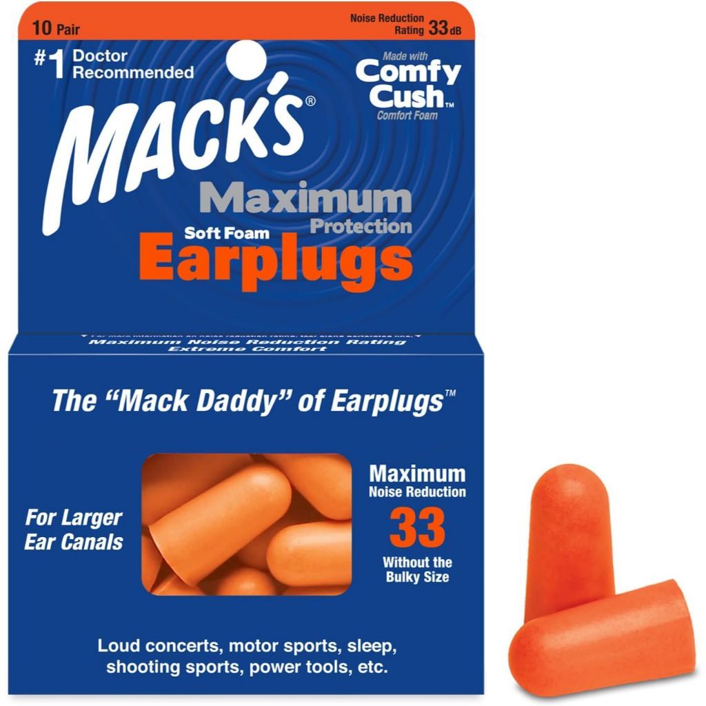 Mack’s Earplugs [10 Pairs] Soft Foam | Sleep, Snoring & High NRR Noise Protection | Various Types