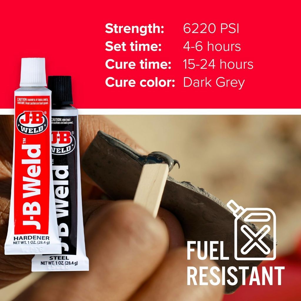 J-B Weld Original Cold Weld Steel Reinforced Epoxy Adhesive 2oz – Heavy Duty Metal Repair Glue 8265S