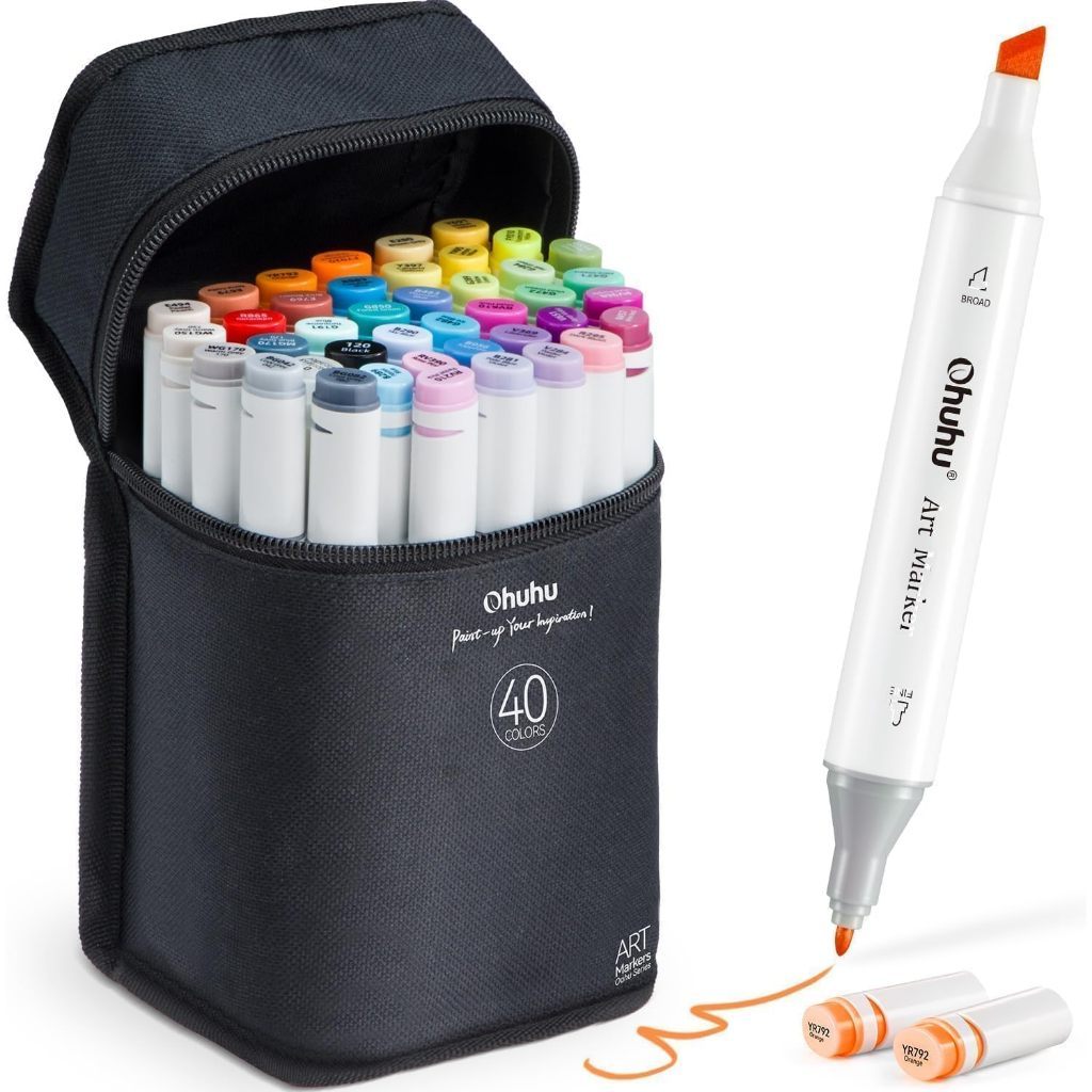 Ohuhu Oahu Series Alcohol Markers – Fine & Chisel Tip Dual-End Art Marker Set for Artists