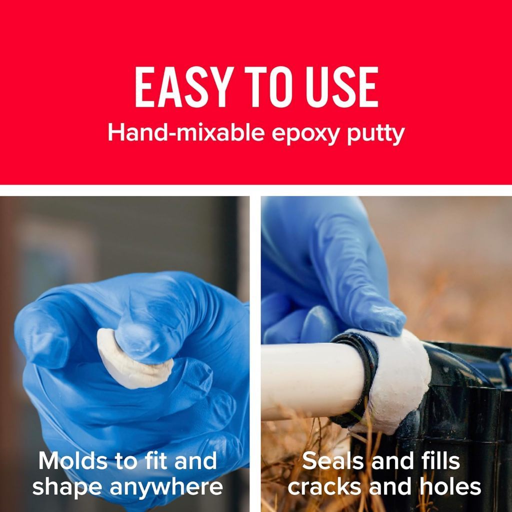 J-B Weld WaterWeld Underwater Epoxy Putty Stick 2oz | Waterproof Plumbing & Marine Repair Putty