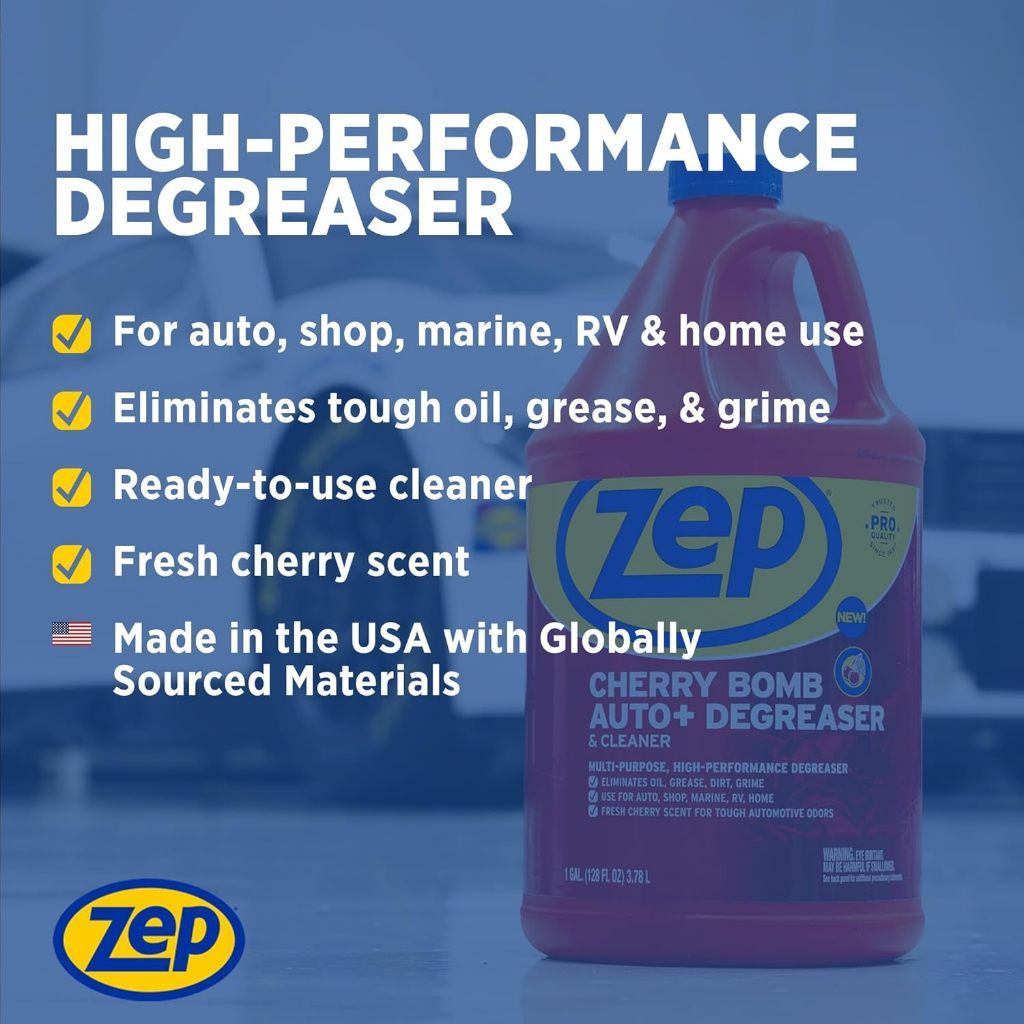 Zep Cherry Bomb Auto+ Degreaser 3.78L Heavy Duty Cleaner for Car, Marine & Home Made in USA