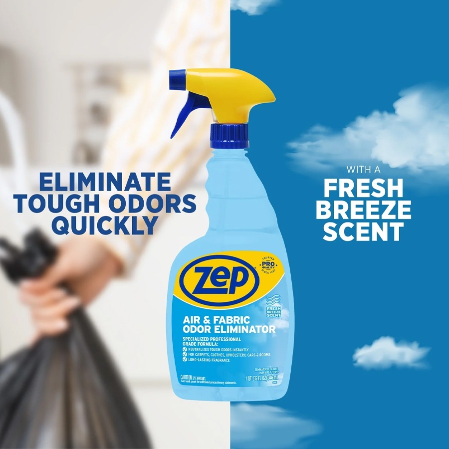 Zep Air & Fabric Odor Eliminator Spray 32/128oz Trash Odor & Fabric Freshener