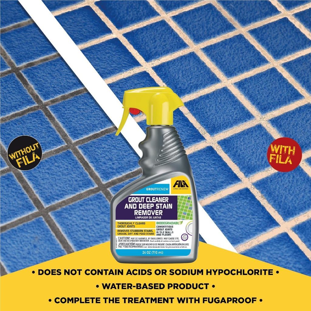 FILA Grout & Tile Deep Cleaner Spray 710ml for Ceramic & Porcelain Tiles & Grout Lines