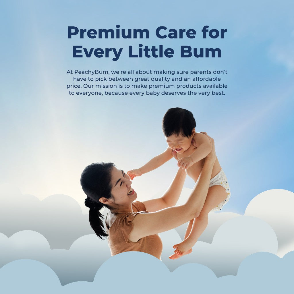 Peachy Bum Cloud Soft Tape Diapers - Large Size (40 Diapers)