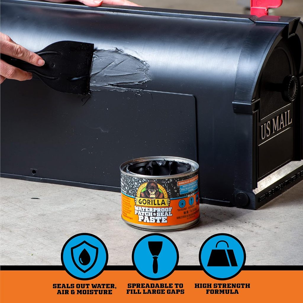 Gorilla Waterproof Patch & Seal Rubberized Paste – Black (450g)