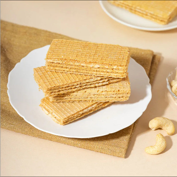 Leezen Vegan Salted Cashew Wafers No Added Preservatives [22g x 12 Packets]
