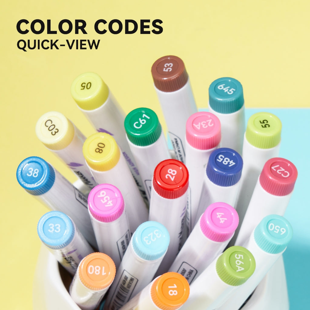 Arrtx 60 Colors Acrylic Marker Brush Tip Set C