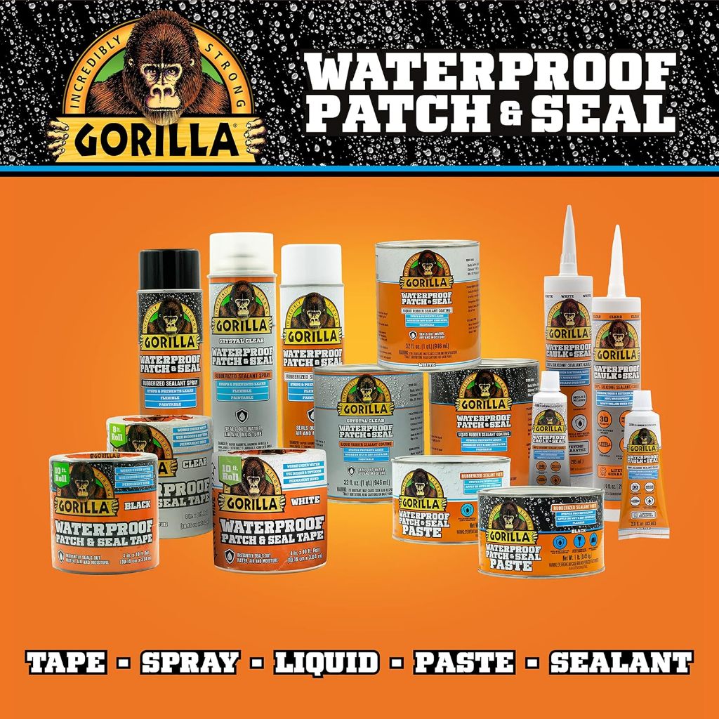 Gorilla Waterproof Patch & Seal Rubberized Paste – Clear (362g)