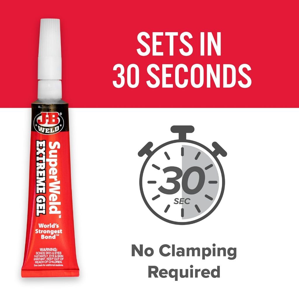 J-B Weld SuperWeld Extreme Super Glue 15g | High-Strength Instant Adhesive | No-Drip Formula