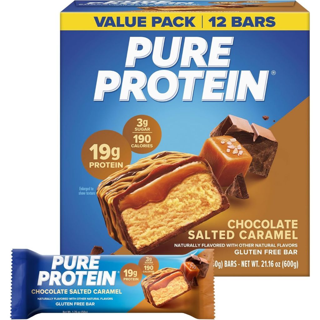 Pure Protein Bar [12pcs] Variety High Protein Snack Low Sugar Energy Muscle Fuel