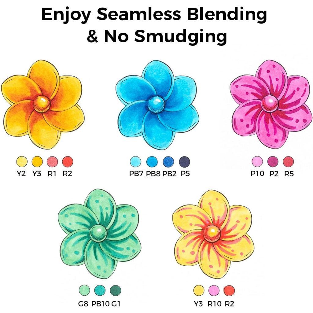 Ohuhu Honolulu Series 24 Alcohol Markers – Brush & Chisel Tip Dual-End Art Marker Set for Artists