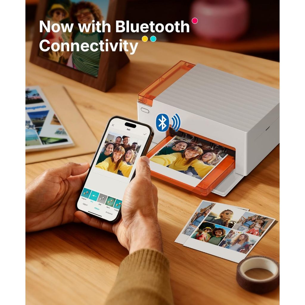 Liene Amber M110 Desktop Photo Printer Bundle | Bluetooth Connect | 80 Sheets Print Paper 2 Cartidges