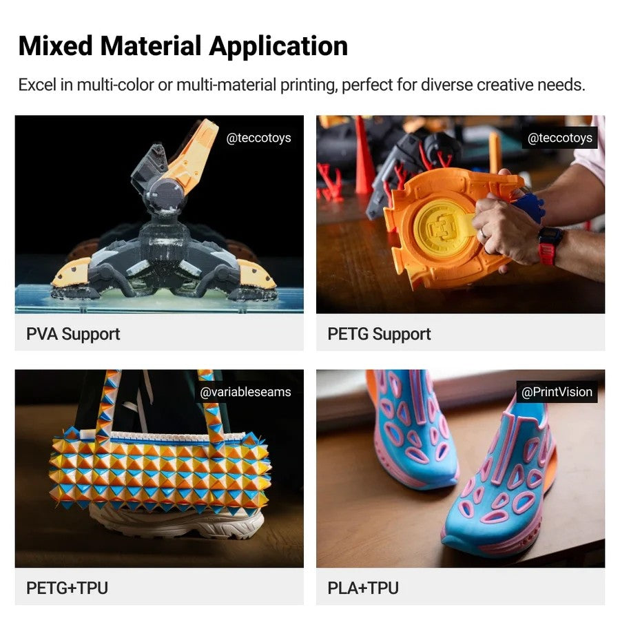 Snapmaker U1 Multi-Color 3D Printer | 4 Independent Toolheads | 5-Second Tool Changer | CoreXY 500mm/s [Pre-Order]