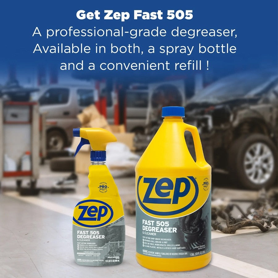 Zep Fast 505 Cleaner & Degreaser 32oz/946ml | Heavy Duty Grease, Oil & Dirt Remover