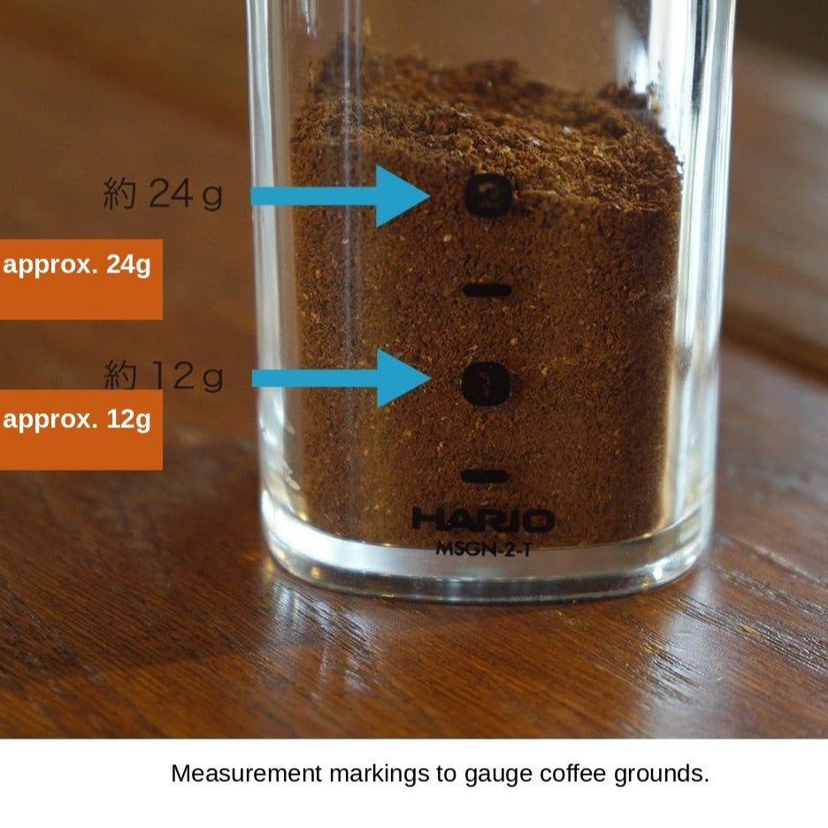 HARIO Smart G Ceramic Transparent Coffee Grinder 24g [2 Cups]– Compact Manual Hand Grinder