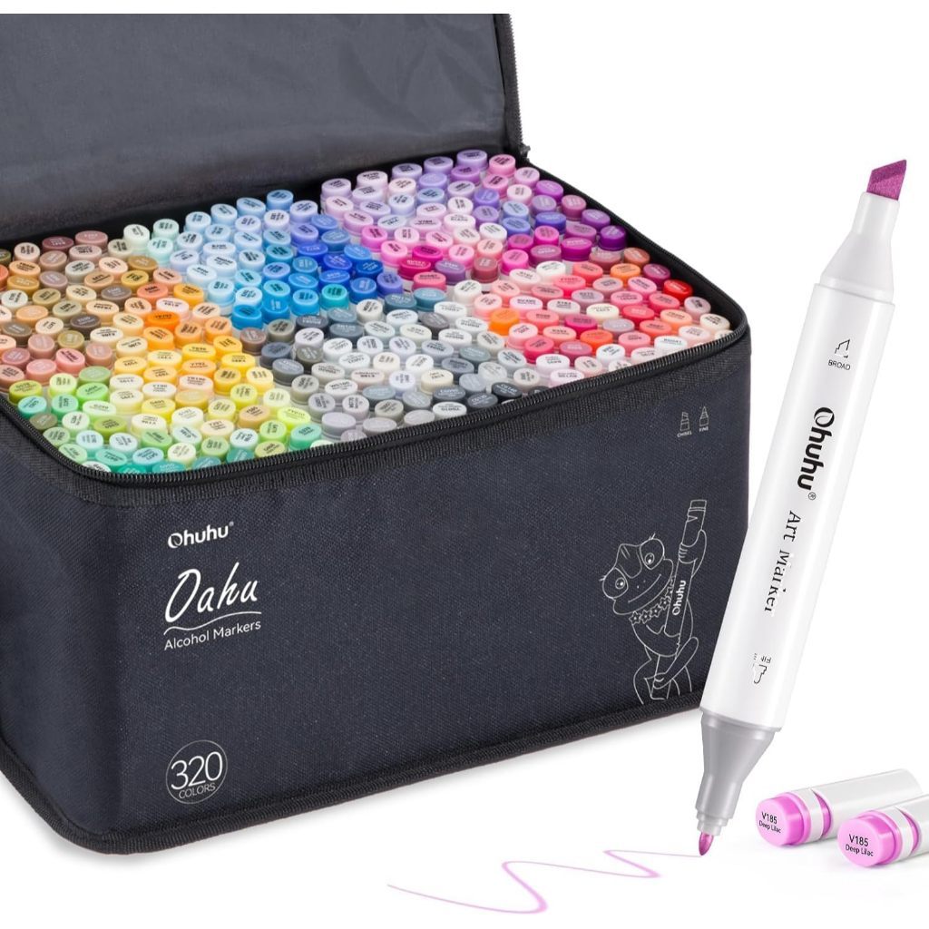 Ohuhu Oahu Series Alcohol Markers – Fine & Chisel Tip Dual-End Art Marker Set for Artists