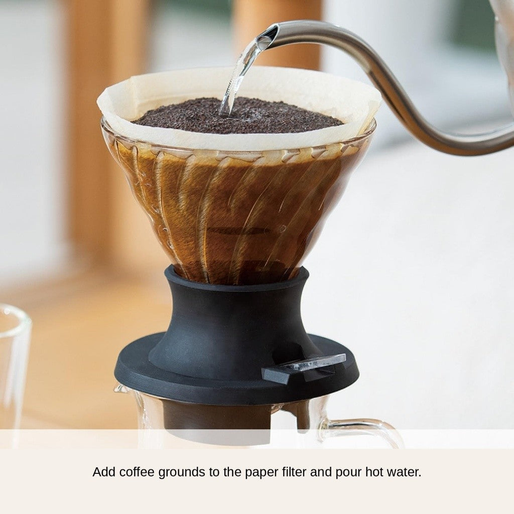 HARIO V60 Transparent Immersion Dripper Switch Set Size 02 [200ml] – With Server & Filters
