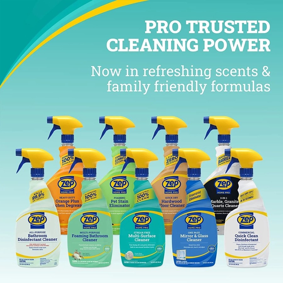 Zep Home Pro Foaming Bathroom Cleaner [946ml] – Multi-Purpose Shower, Tile & Glass Cleaner