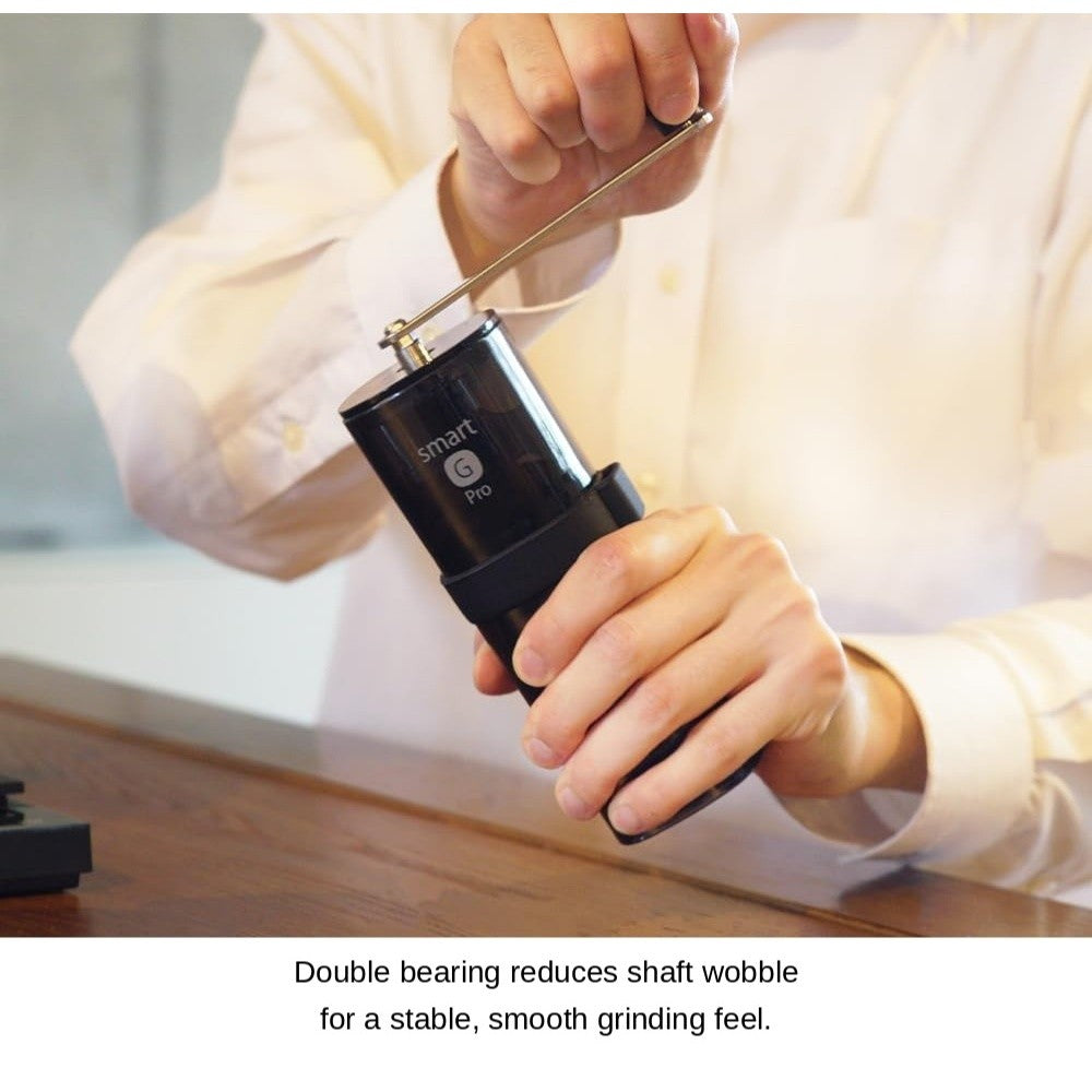 HARIO Smart G Ceramic Transparent Blk Coffee Grinder 24g [2 Cups]– Stainless Steel Burr Manual Grind