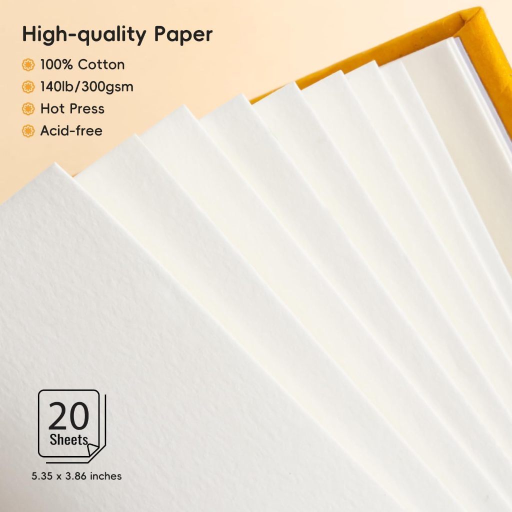 Arrtx Watercolor Hardcover Sketchbook 100% Cotton 300gsm Hot Press [136 x 98mm]
