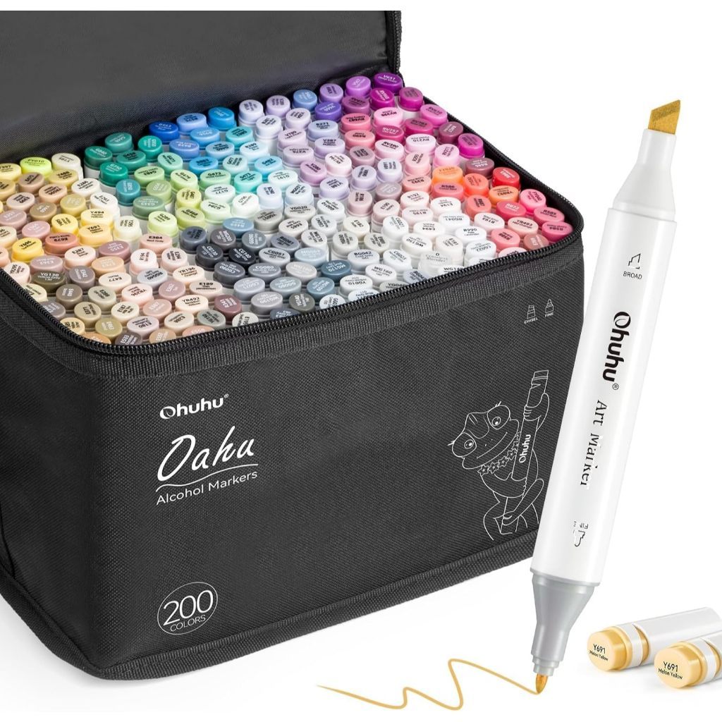 Ohuhu Oahu Series Alcohol Markers – Fine & Chisel Tip Dual-End Art Marker Set for Artists