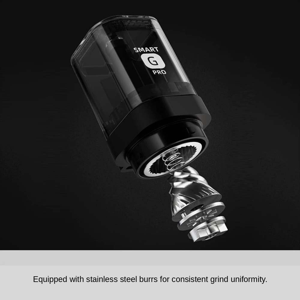 HARIO Smart G Ceramic Transparent Blk Coffee Grinder 24g [2 Cups]– Stainless Steel Burr Manual Grind