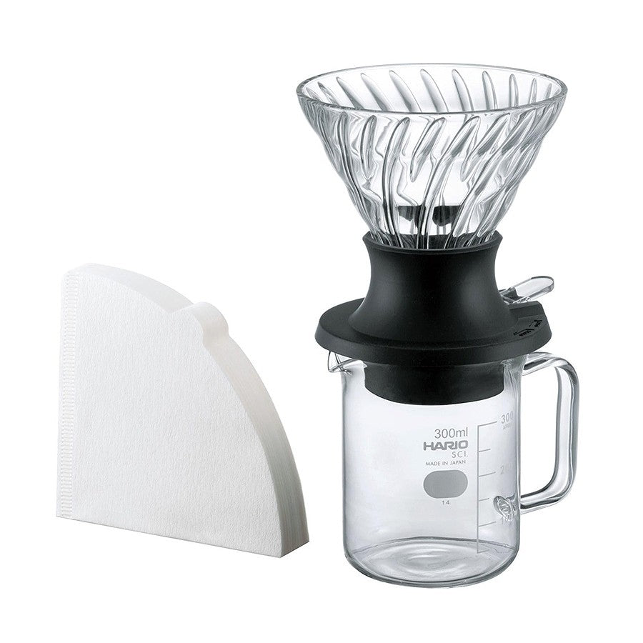 HARIO V60 Transparent Immersion Dripper Switch Set Size 02 [200ml] – With Server & Filters