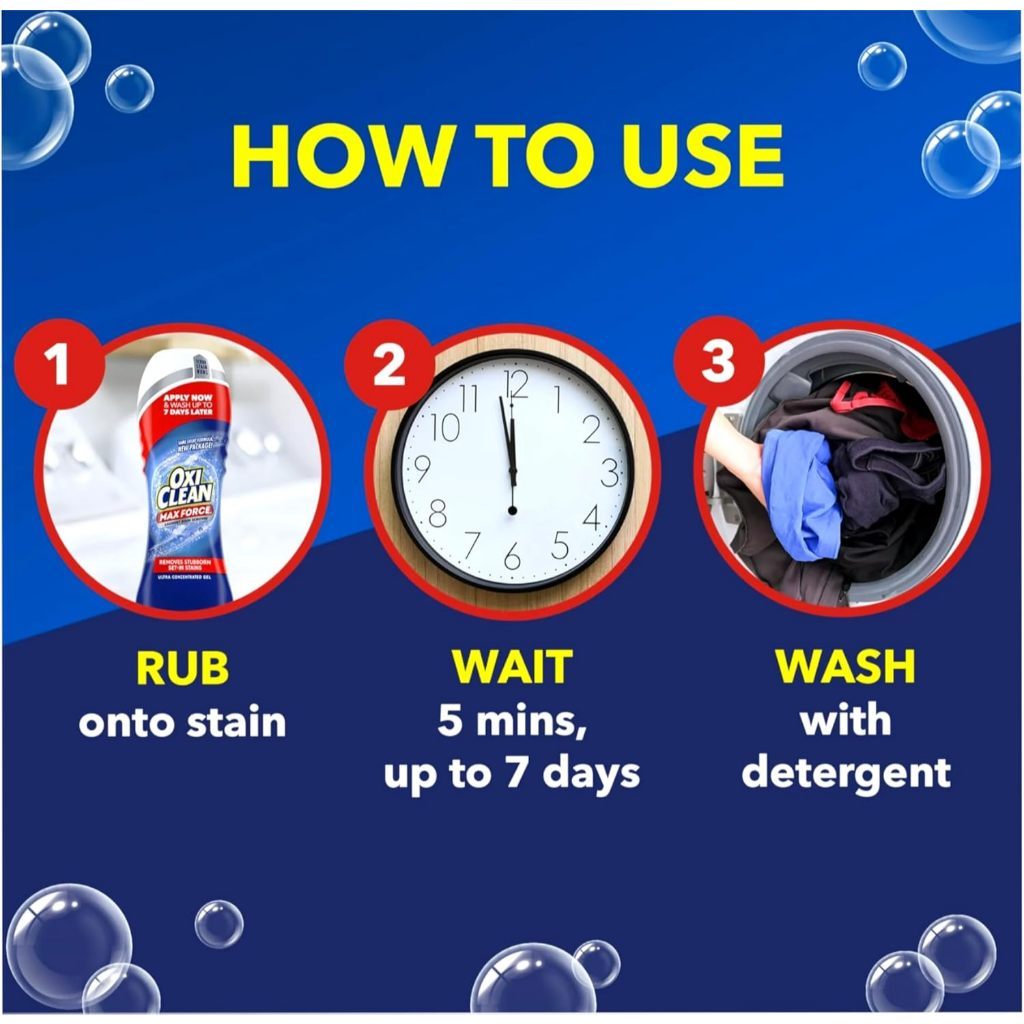 Oxiclean Max Force Gel Stick [183ml] 4-in-1 Laundry Stain Remover Pre-Treatment