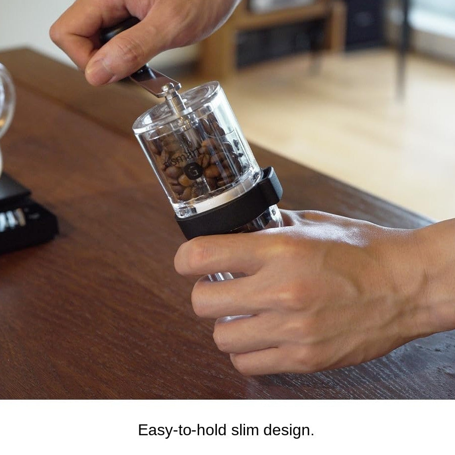 HARIO Smart G Ceramic Transparent Coffee Grinder 24g [2 Cups]– Compact Manual Hand Grinder