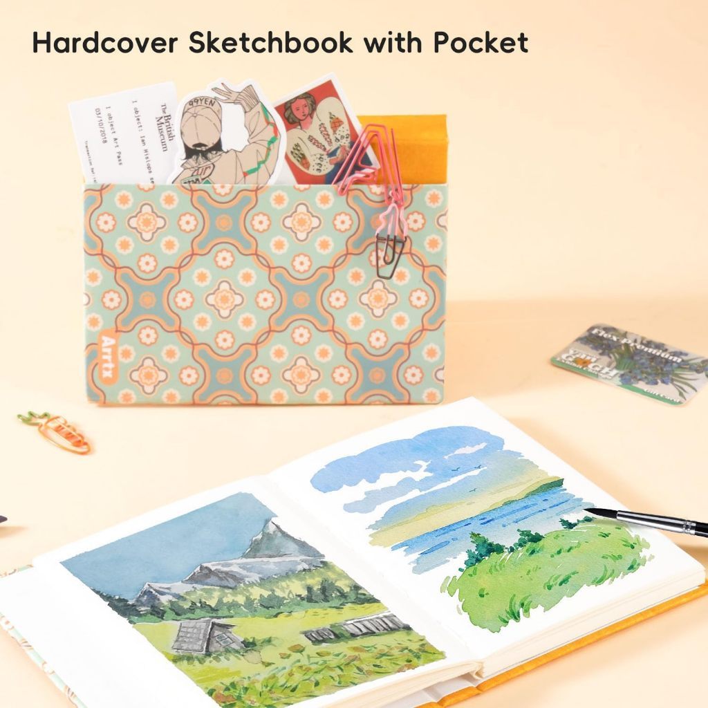 Arrtx Watercolor Hardcover Sketchbook 100% Cotton 300gsm Hot Press [136 x 98mm]