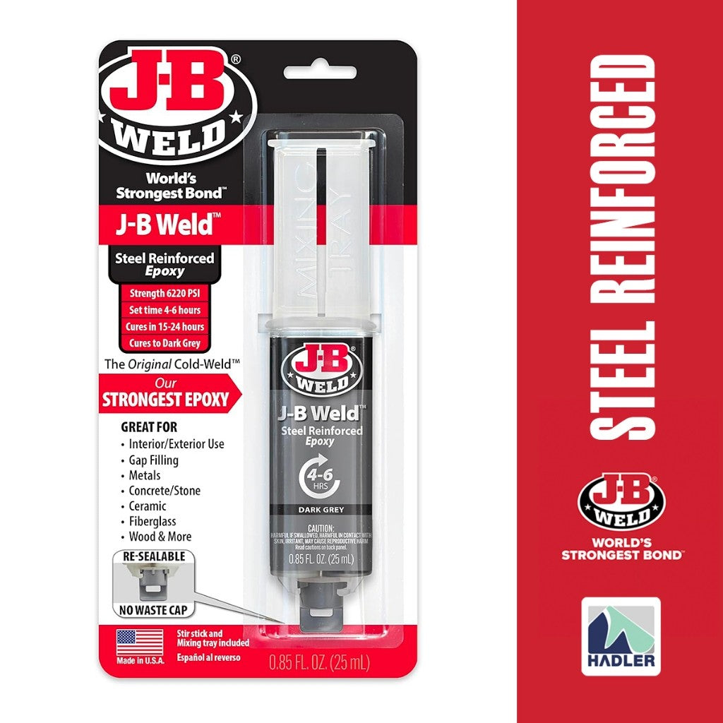 J-B Weld Original Steel Reinforced Epoxy Syringe [25ml] – High Strength Metal Repair Adhesive